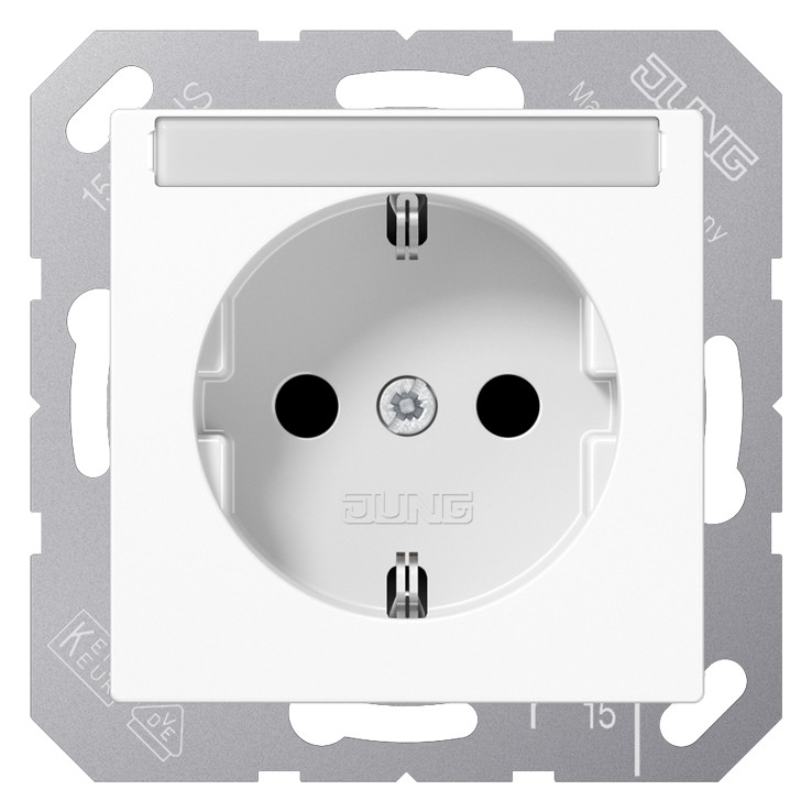 1St. Jung A1520BFNAWW Steckdose mit Schriftfeld