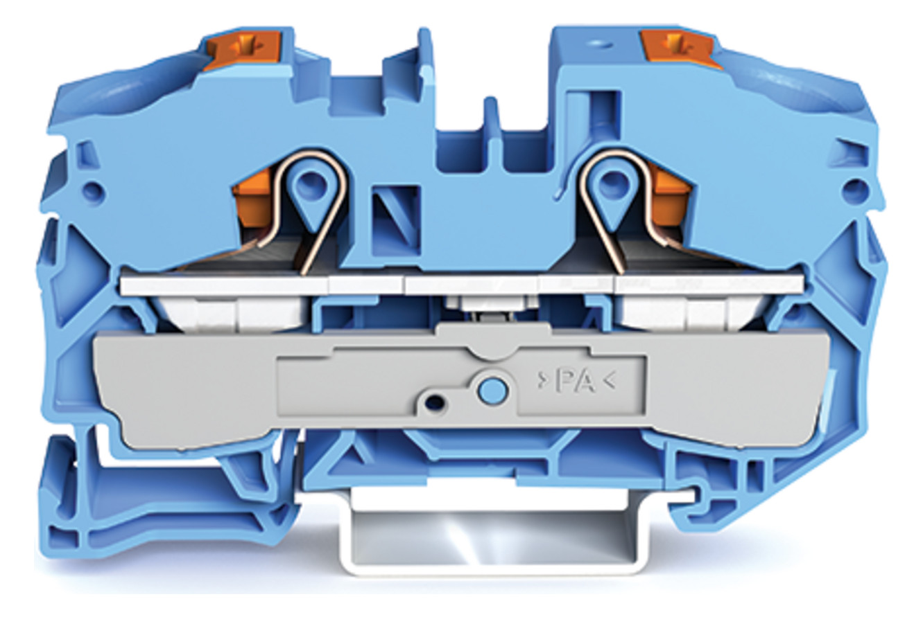 100St. Wago 2216-1204 2-Leiter-Durchgangsklemme mit Drücker
