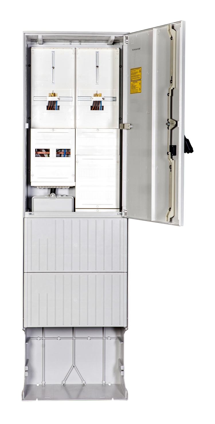 1St. F-Tronic ZSA202-2-2ZK-APZ-HAK Zähleranschlusssäule 2-feldrig, H=2010mm, 2-3.HZ, ohne Haube, ZSA202-2-2ZK-APZ-HAK-HO 7160124