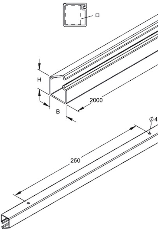 100m Kleinhuis LCD86.5 LCD-Minikanal, mit doppelseitigem Klebeband