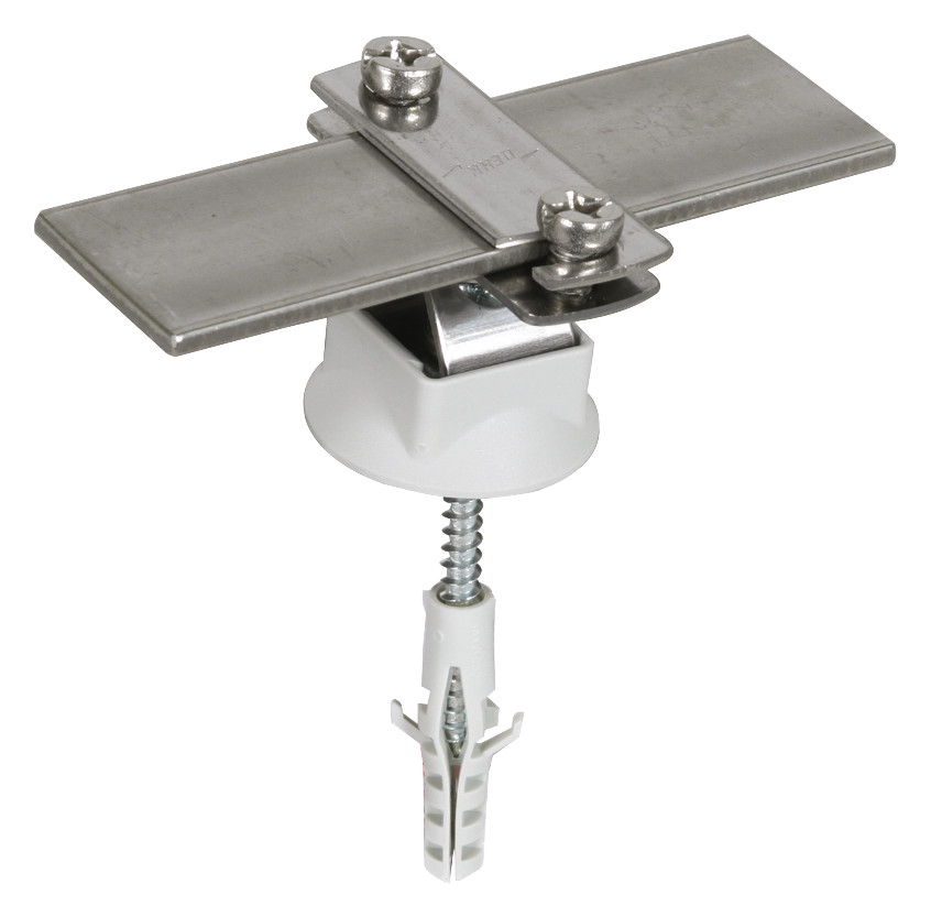 1St. DEHN Leitungshalter NIRO f. Fl 274230 30mm/Rd 6mm m. Holzschraube u. K-Dübel D