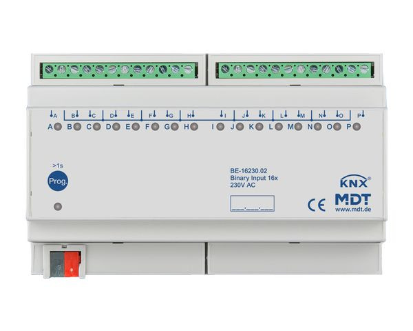 1St. MDT Binäreingang 16-f. REG BE-16230.02 für Steuersignale 230VAC 8TE