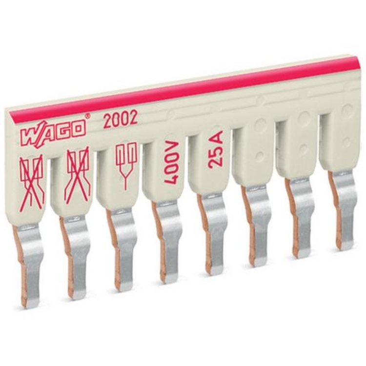 1St. Wago 2002-478 Schachtelbrücker 8-fach Nennstrom 25 A lichtgrau