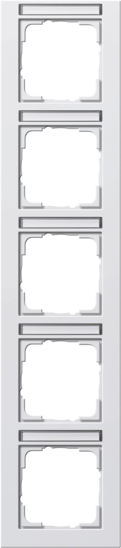 1St. Gira 111529 Rahmen 5fach senkr. mit Beschriftungsfeld E2 Reinweiß