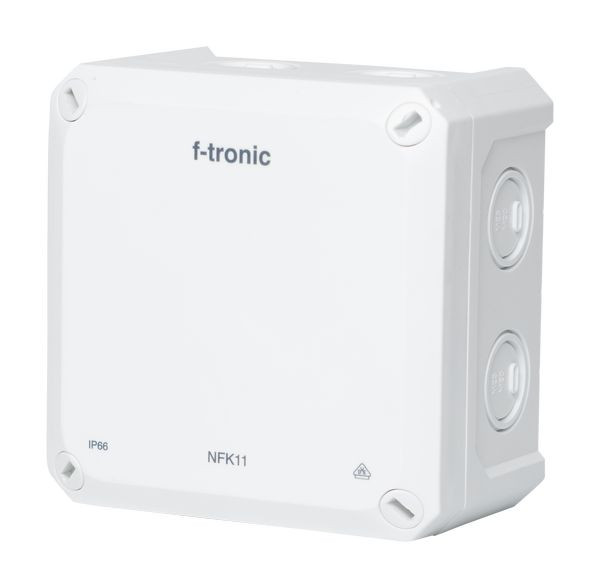 1St. F-Tronic NFK11ws FR-Abzweigkasten 110x110x67mm, Ausbrechöffnungen IP66, PS, weiß, NFK11ws 7340199