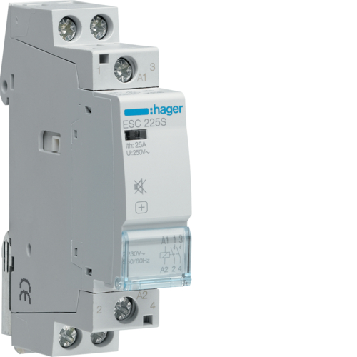 1St. Hager ESC225S InstallationsSchütze brummfrei 25A 2S 230V