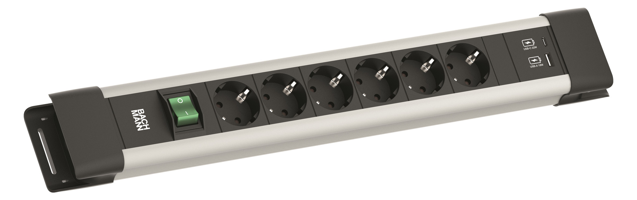 1St. Bachmann BM005920 Steckdosenleiste 6fach Schalter USB A/C
