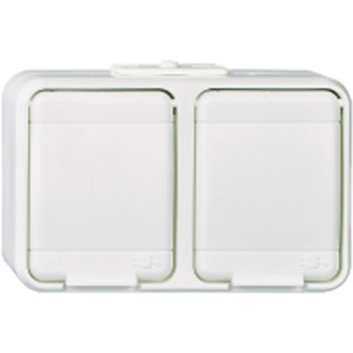 1St. Elso 445404 Steckdose 2-fach 16A waagerecht AquaTop Steckklemme reinweiß