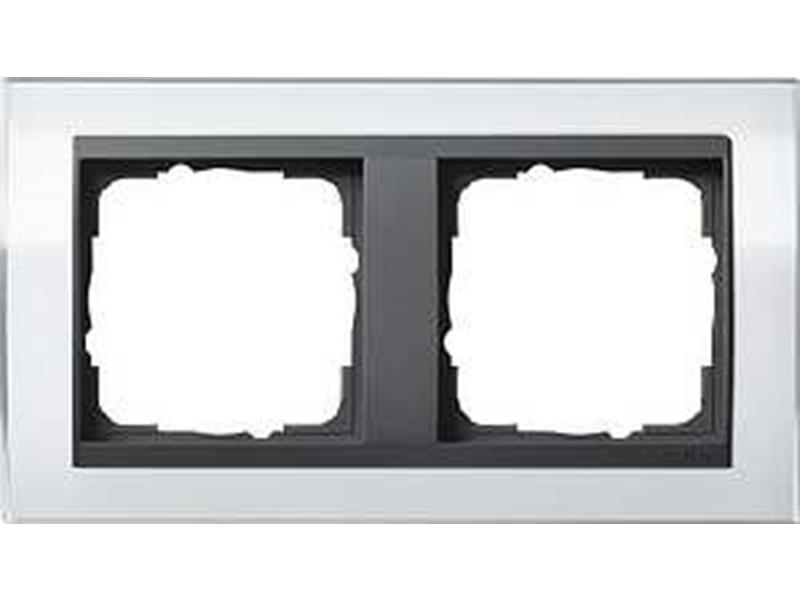 1St. Gira 0212728 Rahmen 2fach für Anthrazit Gira Event Klar Weiß
