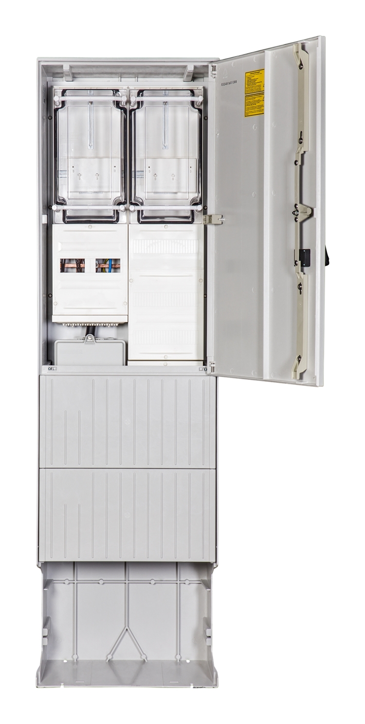 1St. F-Tronic ZSA202-2-2ZK-2ZSK-AP Zähleranschlusssäule 2-feldrig, H=2010mm, 2-3.HZ, Haube geschl, ZSA202-2-2ZK-2ZSK-APZ-HAK-HG 7160129