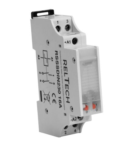 1St. Reltech RSSSDIN230 Stromstoßrelais für Hutschiene 230V 16A 2 Schließer