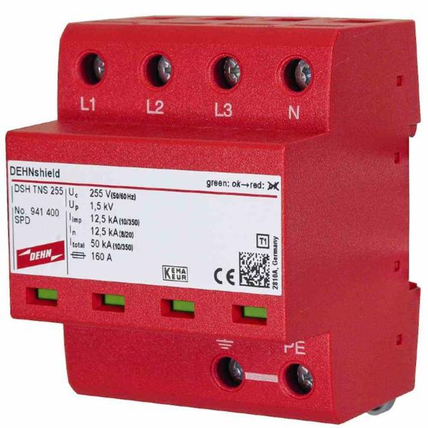 1St. Dehn 941400 Anwendungsopt. Kombi-Ableiter DEHNshield Typ 1+2 für dreiphasige TN-S-Systeme DSH TNS 255