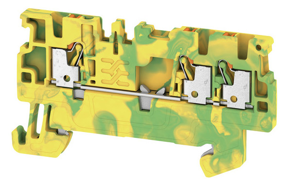 100St. Weidmüller A3C 1.5 PE Schutzleiter-Reihenklemme, PUSH IN, 1.5