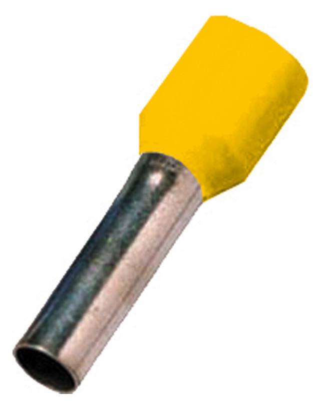 100St. Intercable 181527 Isolierte Aderendhülsen nach DIN 46228 Teil 4,  1qmm 10 mm Länge verzinnt gelb ICIAE110GE