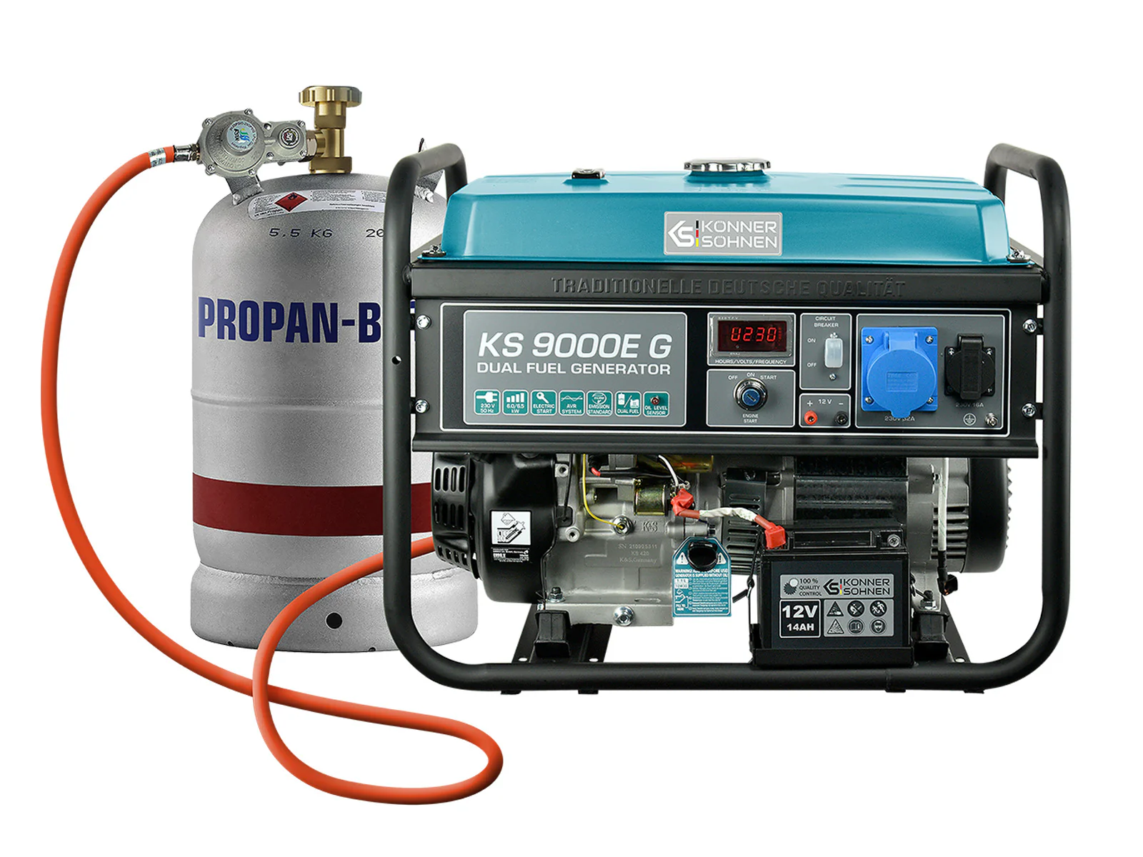 1St. Könner & Söhnen KS9000EG LPG/Benzin-Generator KS 9000E G