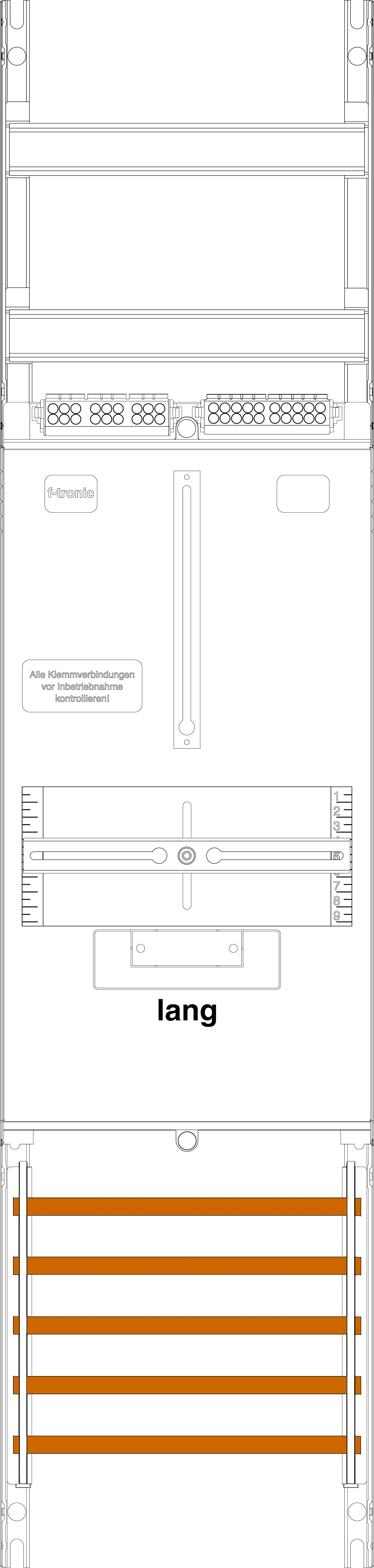 1St. F-Tronic Z1BL Zählerfeld Z1BL, 1-feldrig, H=1050mm, 1-3.HZ lange Kabel 7141301