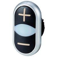 1St. Eaton M22-DDL-S-X4/X5 218145 Doppeldrucktaste, + Leuchtmelder, schwarz +/weiß/schwarz -