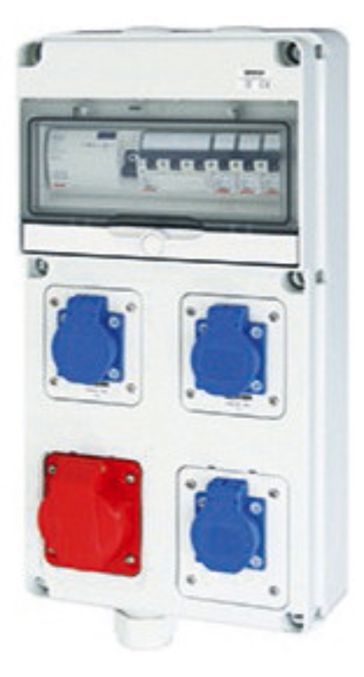 1St. Gewiss Steckdosenkombination DE00318 ST-KOM 3XST/230/16/3P IEC400/16/5P