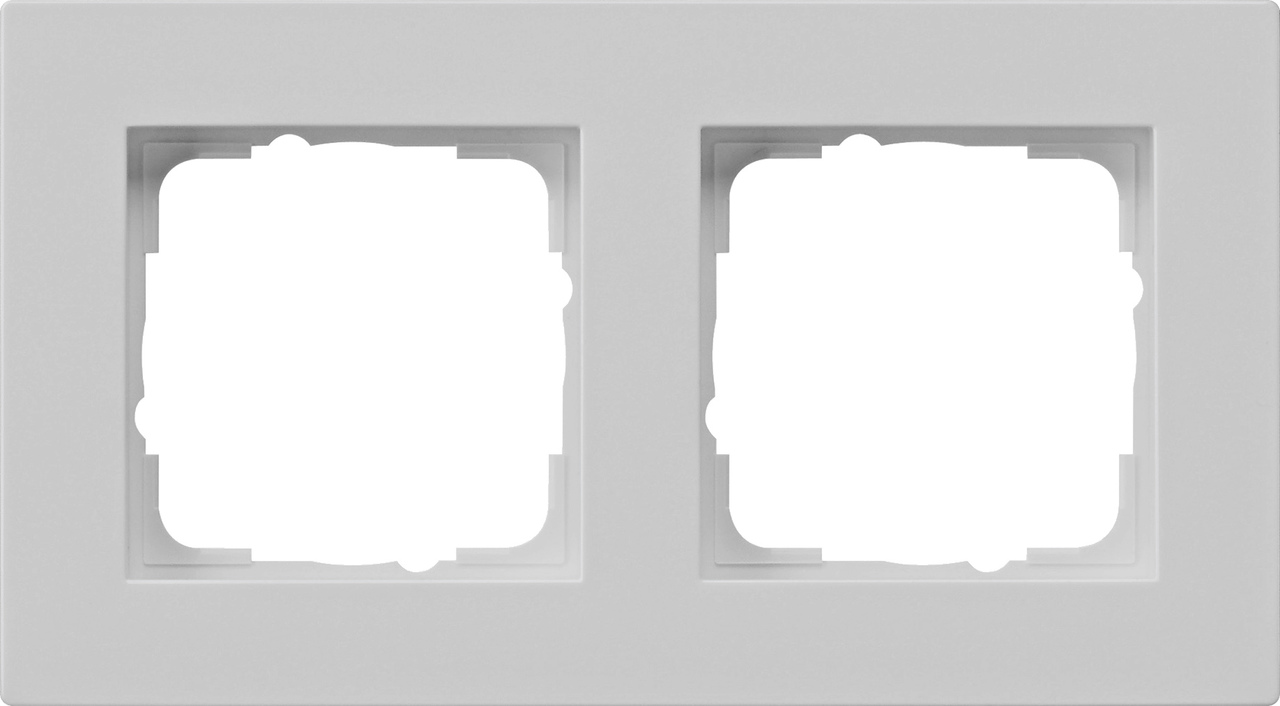 1St. Gira 0212375 Abdeckrahmen 2f flach Gira E2 Grau m