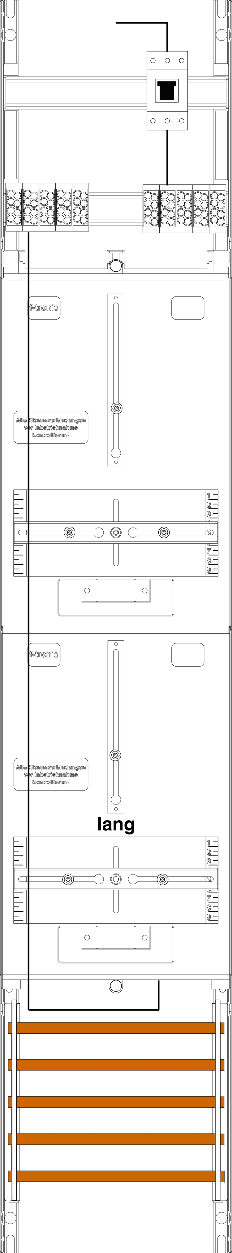 1St. F-Tronic Z16-10-10L-PV Zählerfeld Z16-10-10L-PV, 1-feldrig, H=1350mm, 2-3.HZ, Kaskade, 1 HSP 7143335