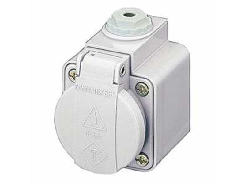 1St. Mennekes 10081 Wandsteckdose Schuko16A2p+E,230V,IP44,GR