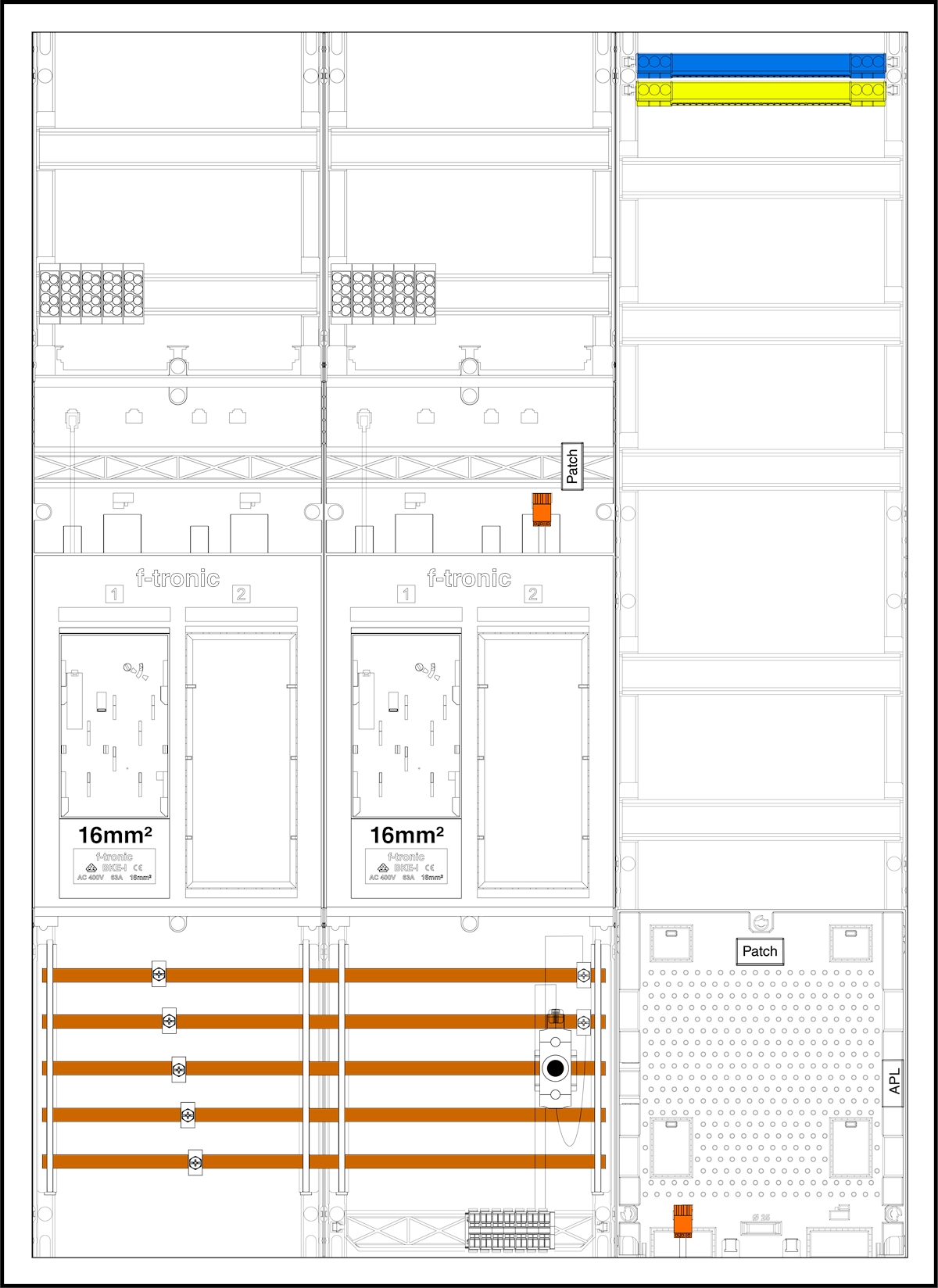 1St. F-Tronic EHZ732APZD01-16 EHZ732APZD01-16, 2ZP 16mm²,DS, 2 R, 1 VAPZ inkl. APL, SPVGD01, 2 PPV, 1 PL150 7195654