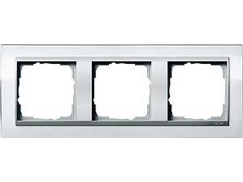 1St. Gira 0213726 Rahmen 3fach für Farbe Alu Gira Event Klar Weiß