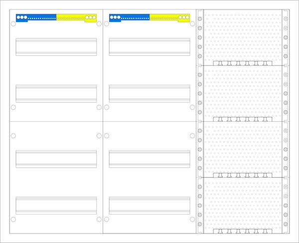 1St. F-Tronic FV3-4-M1 AP Medienverteiler FV3-4-M1, 3-feldrig, 4r, mit MVAP1 7110174