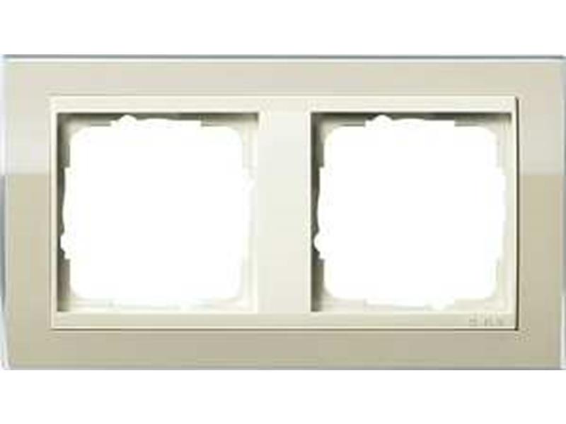 1St. Gira 0212771 Rahmen 2fach für Cremeweiß Gira Event Klar Sand