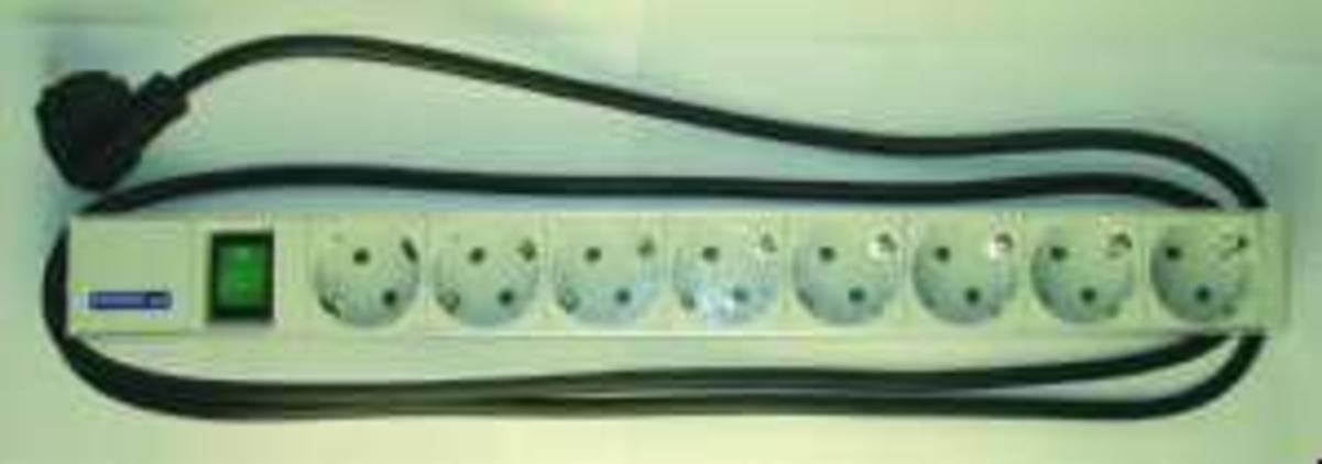 2m Protec.net PSSLS 19Zoll Steckdosenleiste 8fach Schalter
