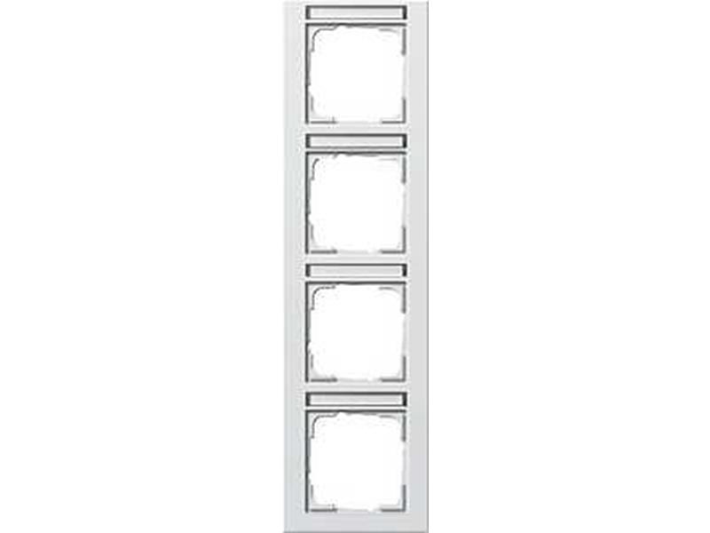 1St. Gira 111429 Abdeckrahmen 4fach senkr. mit Beschriftungsfeld E2 Reinweiß