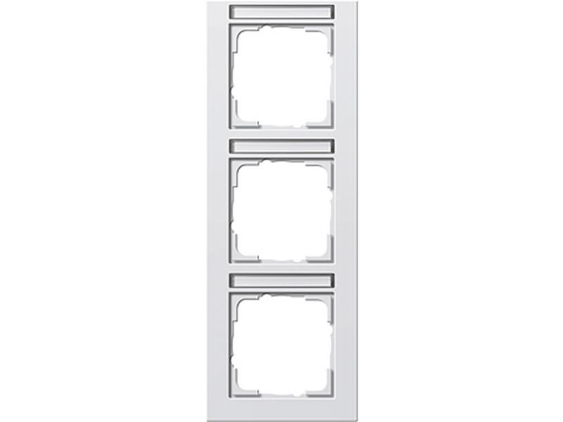 1St. Gira 110329 Abdeckrahmen 3fach senkr. mit Beschriftungsfeld E2 Reinweiß