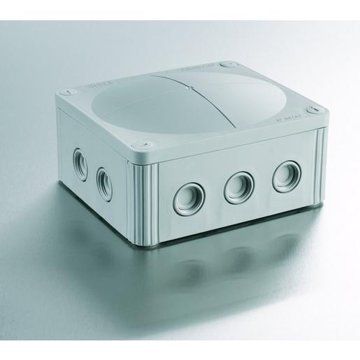 1St. FR-Kabelabzweigkasten IP66/67 160x140x81 mm, mit Klemmeinsatz 5 pol. 10mm² RAL7035