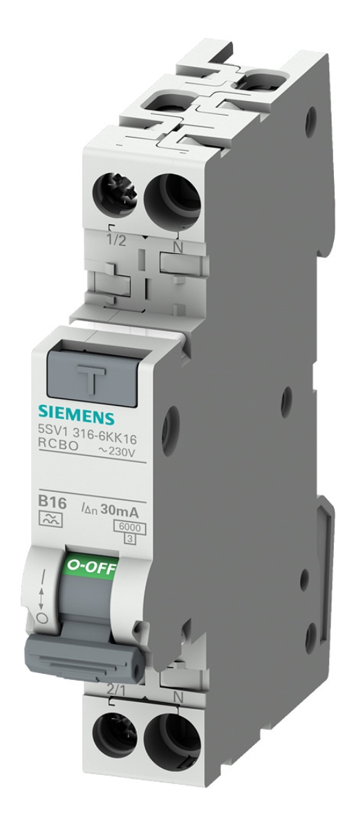 1St. Siemens 5SV1316-3KK10 FI/LS kompakt 1P+N 6kA Typ F 30mA, superresistent K, B10
