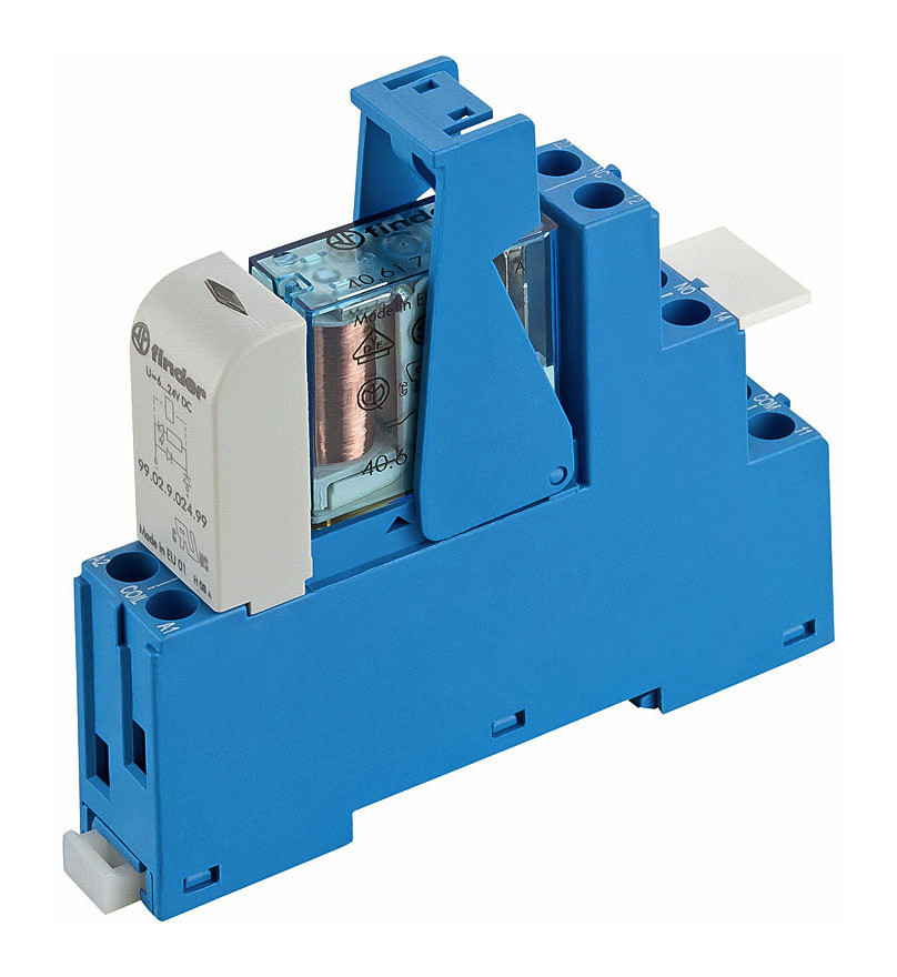 1St. Finder 486170240050 Koppelrelais mit Schraubanschlüssen, 1 Wechsler 16 A, Spule 24 V DC sensitiv 48.61.7.024.0050