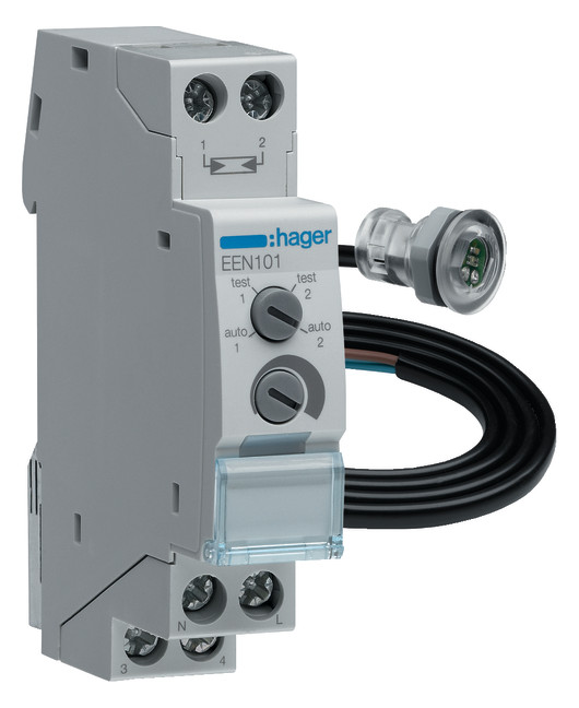 1St. Hager EEN101 Dämmerungsschalter mit Einfbaufühler EEN002