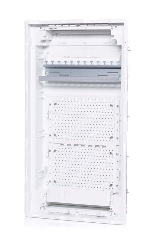 1St. F-Tronic JUMBO36K HW/UP Kommunikationsverteiler, 3-reihig mit Montageplatte und 3-fach-Steckdose 7250027 1St. F-Tronic JUMBO36KW HW/UP Kommunikationsvert. 3r., Jumbo36KW, mit W-LAN Tür, Patchfeld, Steckdose 3-fach 7250064