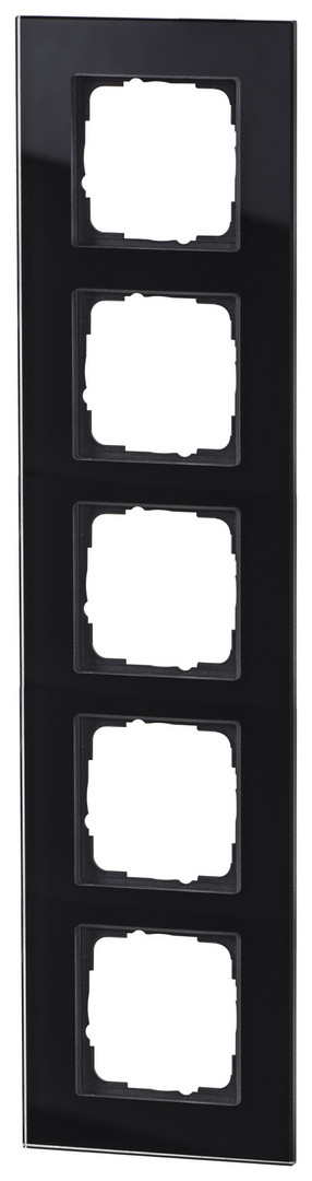 1St. Halmburger 3542 GB-555 (sw) Design Glasrahmen 5-fach schwarz Einsätze 55x55 mm Echtglas