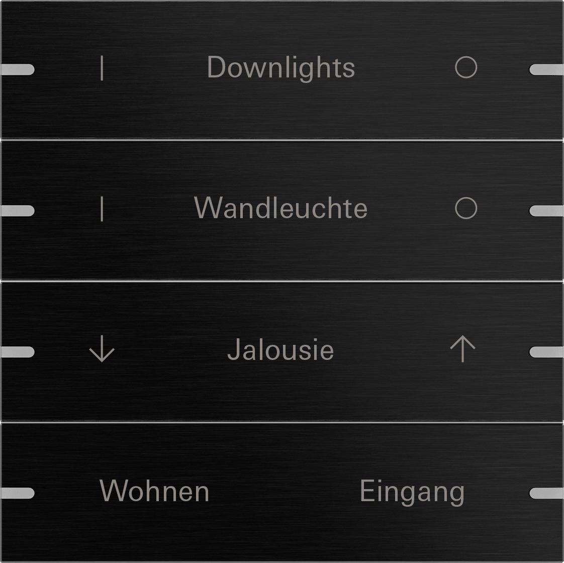 1St. Gira 5034126 Wippenset 4f indiv. Tastsens.4 TS4 Alum.Schwarz