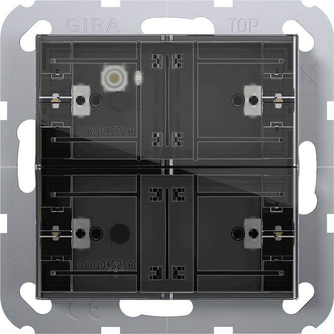 1St. Gira 504200 Tastsensor 4 Komfort 2fach für KNX System 55, mit Inbetriebnahme-Wippe