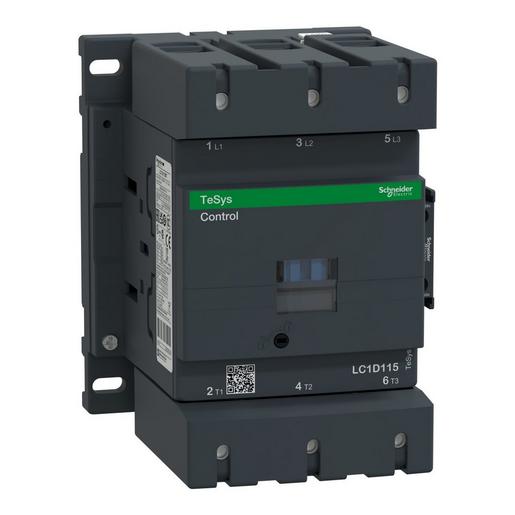 1St. Schneider Electric LC1D115P7 Leistungsschütz LC1D 3p, +1S+1Ö, 55 kW, 115 A, 400 V AC3, Spule 230 V AC