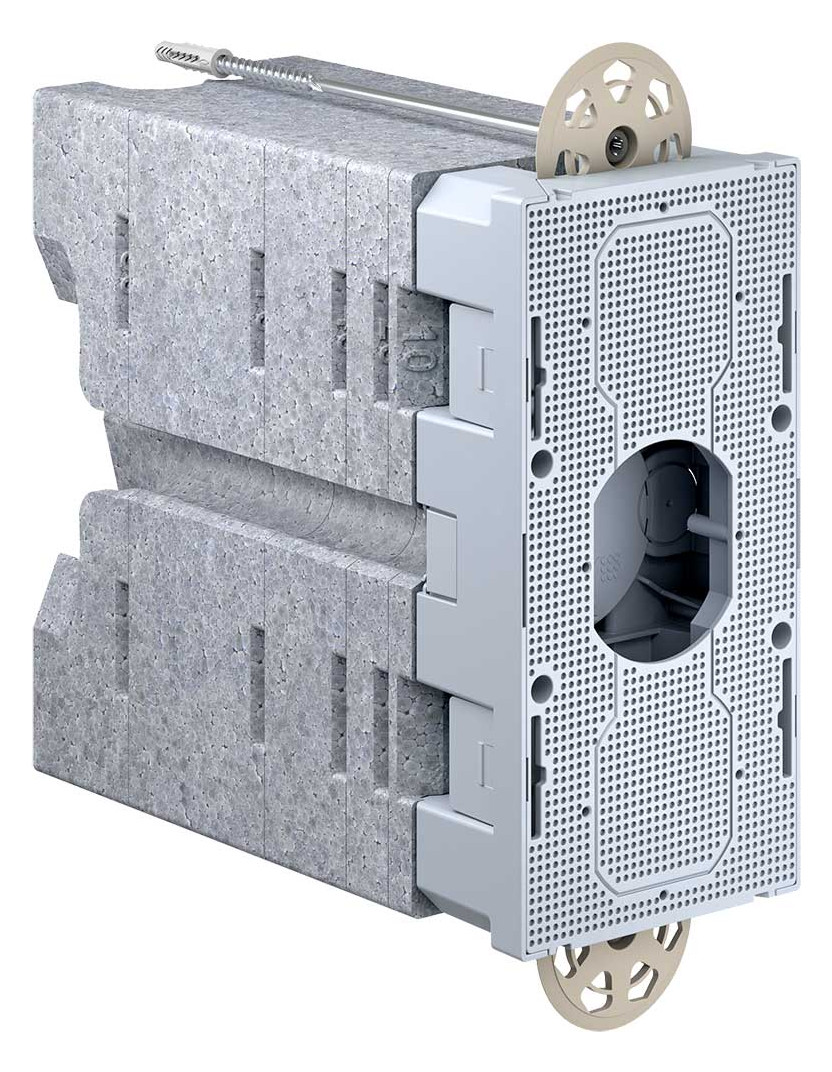 1St. Kaiser 9966.31 System-Geräteträger mit Multi-Geräte-Einsatz für Isolierstärken 160-240 mm