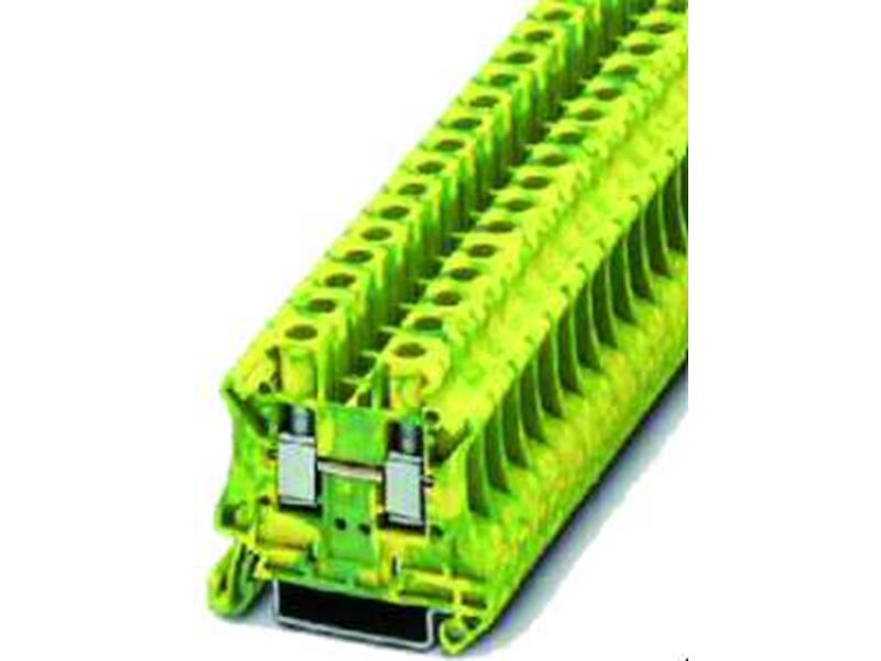 1St. Phoenix Contact UT 6-PE Schutzleiter-Reihenklemme Schraubanschluss Anzahl der Anschlüsse: 2 0,2 mm² - 10 mm² AWG: 24 - 8 B=8,2 mm H=46,9 mm grün-gelb Montageart: NS 35/7,5 NS 35/1 1St. Phoenix UT 6-PE Schutzleiter-Reihenklemme Schraubanschluss Anzahl der Anschlüsse: 2 0,2 mm² - 10 mm² AWG: 2