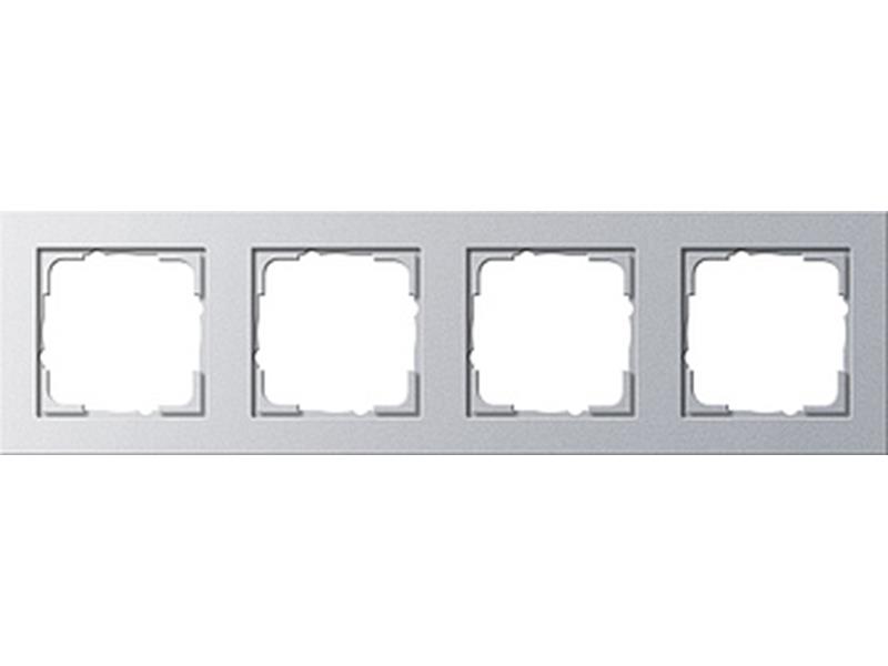 1St. Gira 021425 Abdeckrahmen 4fach Gira E2 Farbe Alu 1St. Gira 021425 Abdeckrahmen 4fach Gira E2 Farbe Alu