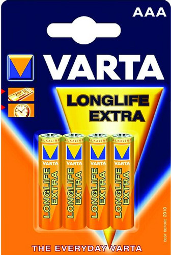 1Pk Varta LONGLIFE AAA 04103101414 Micro LR03 Blister=4 1Pk Varta LONGLIFE AAA 04103101414 Micro LR03 Blister=4