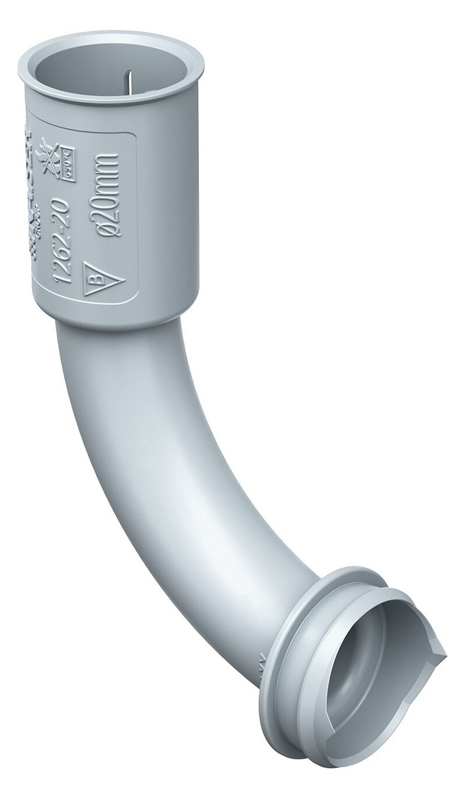 100St. Kaiser 1262-20, Betonbau, B2 Rohrkupplung 90° für Ø 20 mm-Rohre 2-teilig, mit Klebefläche und Deckel