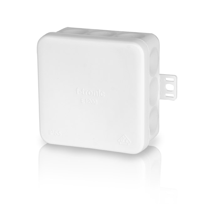 10St. F-Tronic E1200w FR Abzweigkasten E1200W, 80x80x37mm, IP55, ws/ws, mit Durchstoßmembran 7340158