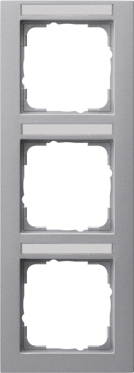 1St. Gira 110325 Rahmen 3fach senkr. mit Beschriftungsfeld E2 Farbe Alu