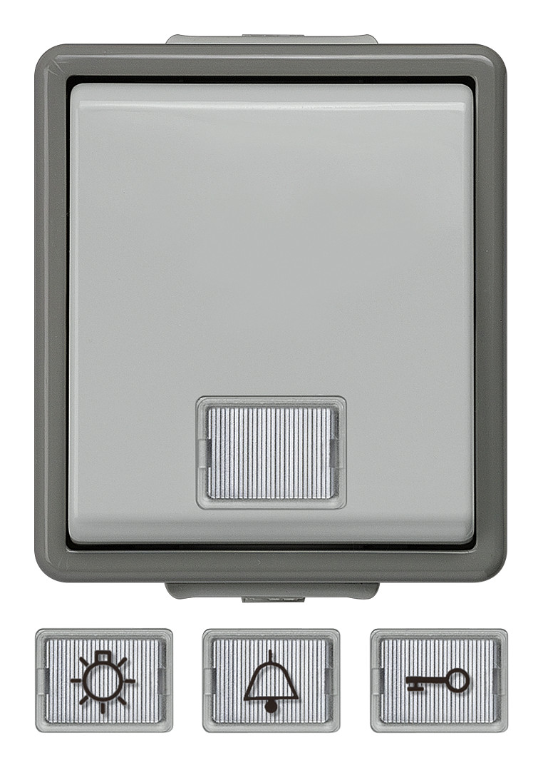 1St. Siemens 5TD4701 DELTA fläche IP44 AP Taster mit weißem F