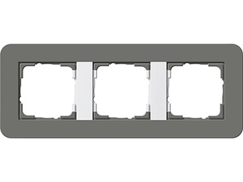 1St. Gira 0213413 Rahmen 3fach E3 Dunkelgrau/Reinweiß 1St. Gira 0213413 Rahmen 3fach E3 Dunkelgrau/Reinweiß